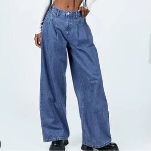 Princess Polly Blue Wide-Leg Jeans bakali